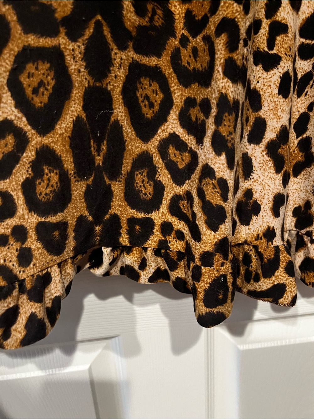 Leopard Print Ruffle Tunic - Brown - Picture 5 of 9